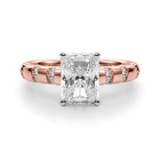 Artisan Sidestone Round Diamond Engagement Ring in 10K/14K gold and platinum with certified lab-grown or natural diamonds