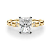Artisan Sidestone Round Diamond Engagement Ring in 10K/14K gold and platinum with certified lab-grown or natural diamonds