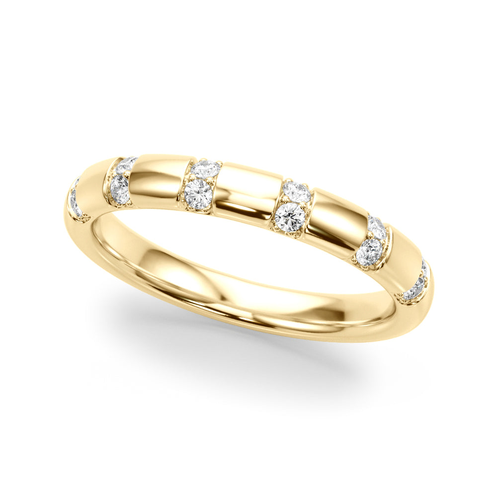 Contemporary Half Eternity Ring in 10K/14K gold and platinum with certified lab-grown or natural diamonds