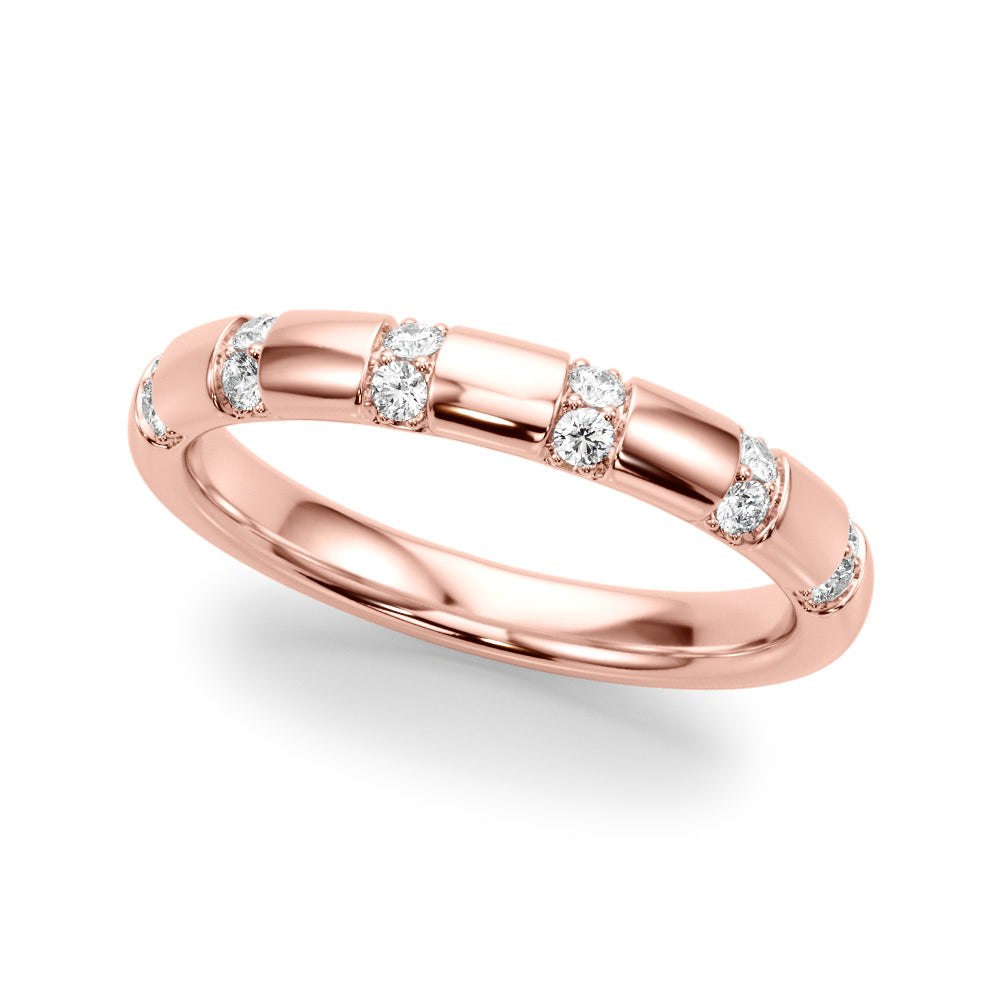 Contemporary Half Eternity Ring in Gold & Platinum