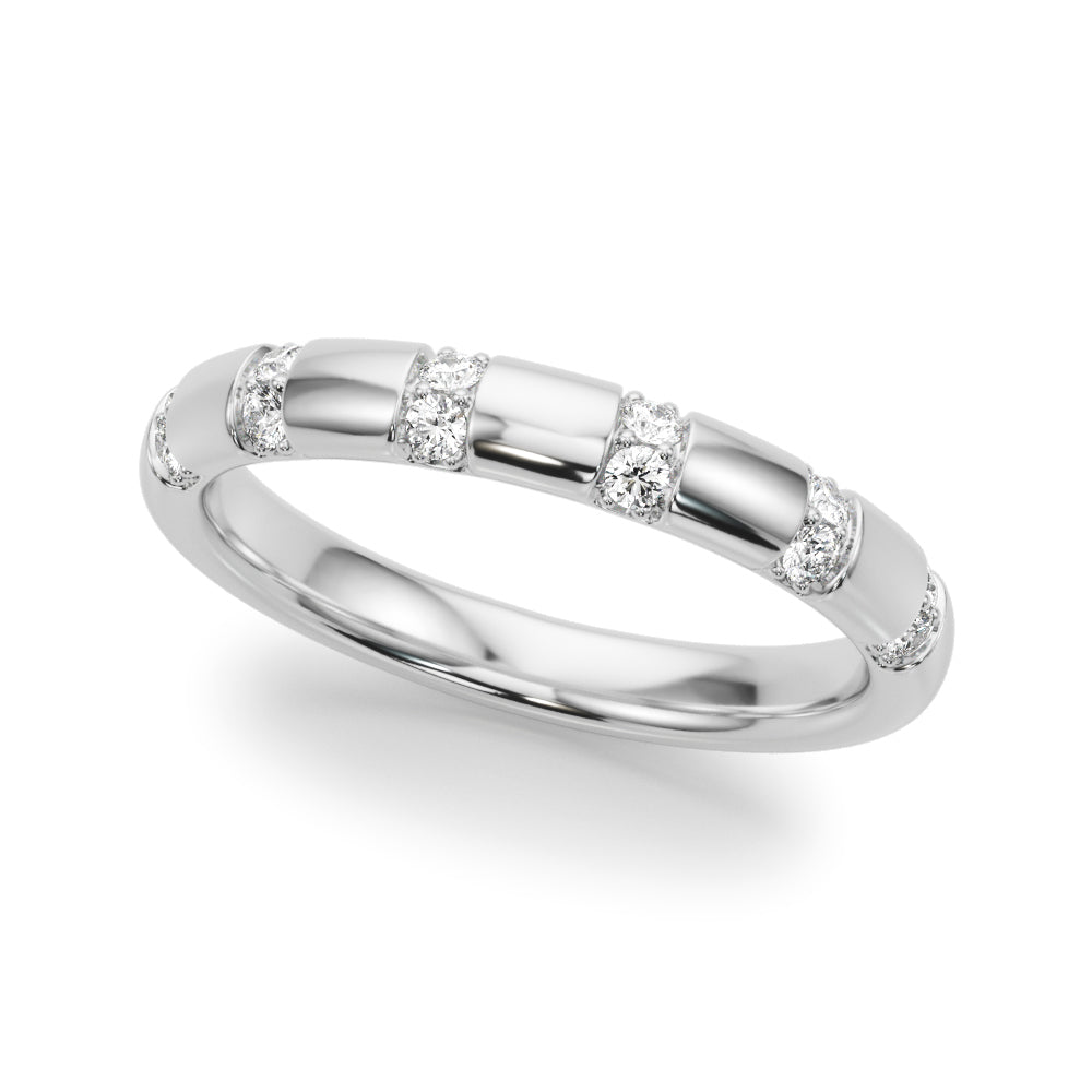 Contemporary Half Eternity Ring in Gold & Platinum