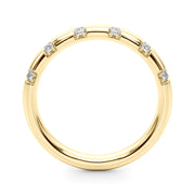 Contemporary Half Eternity Ring in Gold & Platinum