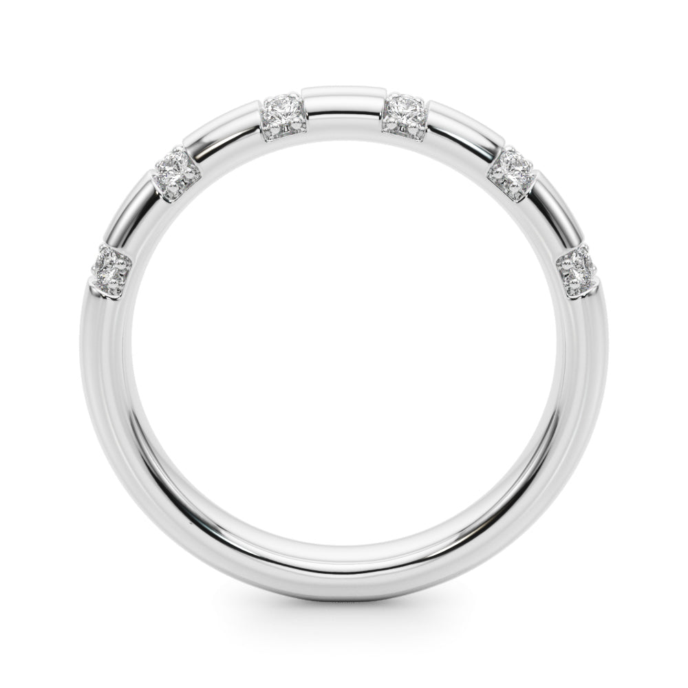 Contemporary Half Eternity Ring in Gold & Platinum