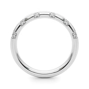 Contemporary Half Eternity Ring in Gold & Platinum
