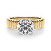 Exquisite Solitaire Round Diamond Engagement Ring in 10K/14K gold and platinum with certified lab-grown or natural diamonds