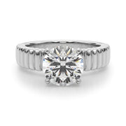Exquisite Solitaire Round Diamond Engagement Ring in 10K/14K gold and platinum with certified lab-grown or natural diamonds
