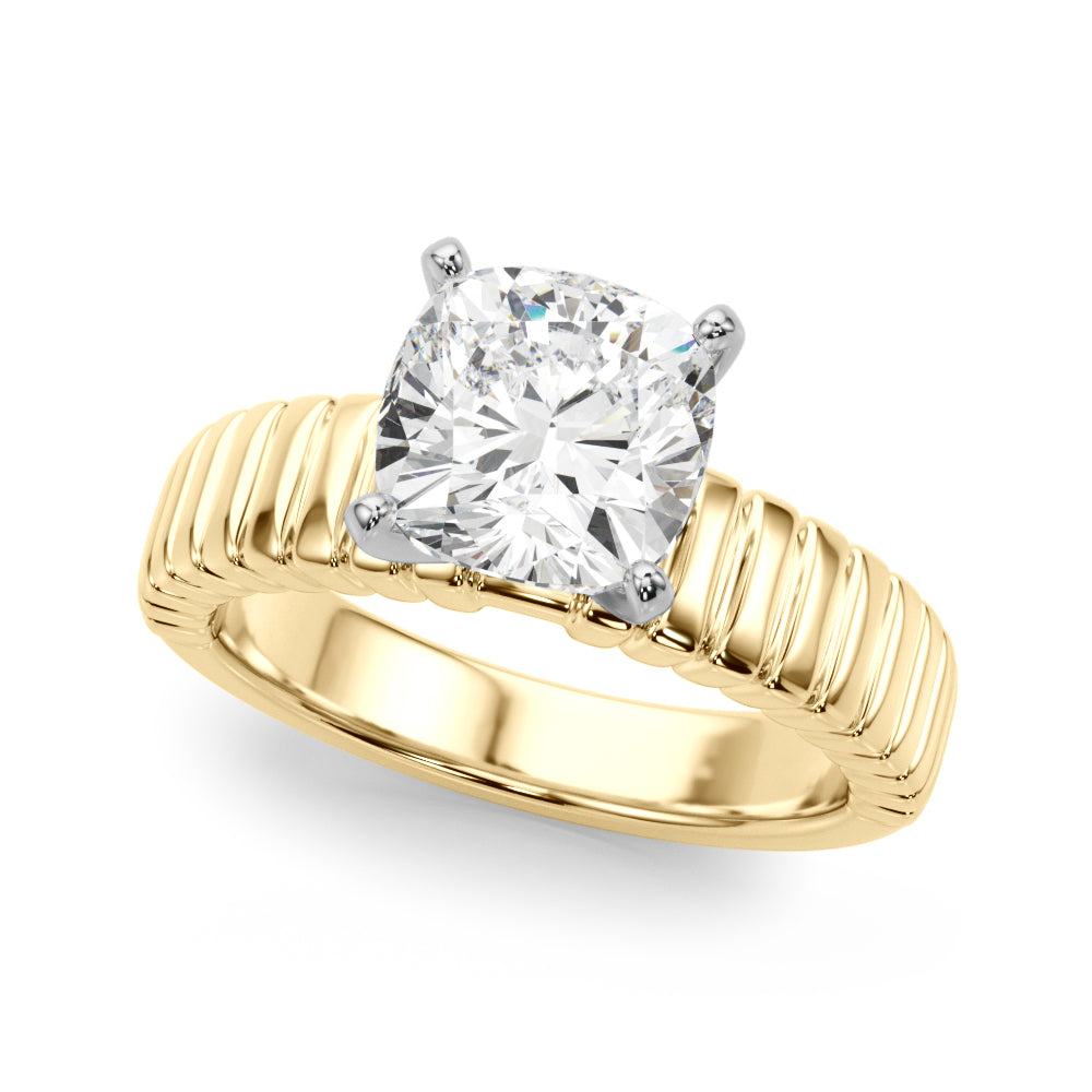 Exquisite Solitaire Round Diamond Engagement Ring in 10K/14K gold and platinum with certified lab-grown or natural diamonds