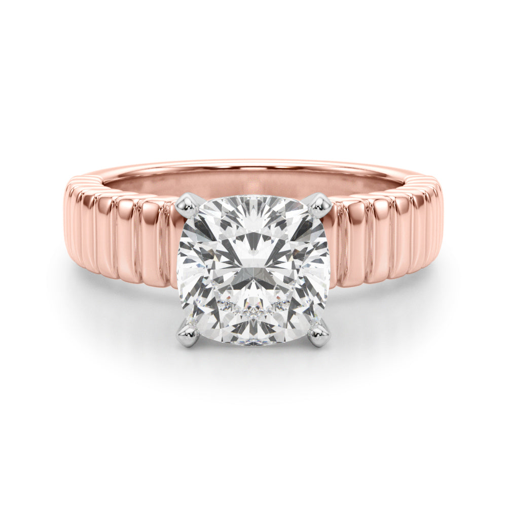 Exquisite Solitaire Round Diamond Engagement Ring in 10K/14K gold and platinum with certified lab-grown or natural diamonds