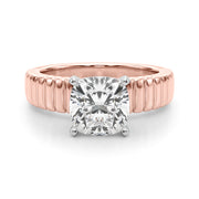 Exquisite Solitaire Round Diamond Engagement Ring in 10K/14K gold and platinum with certified lab-grown or natural diamonds
