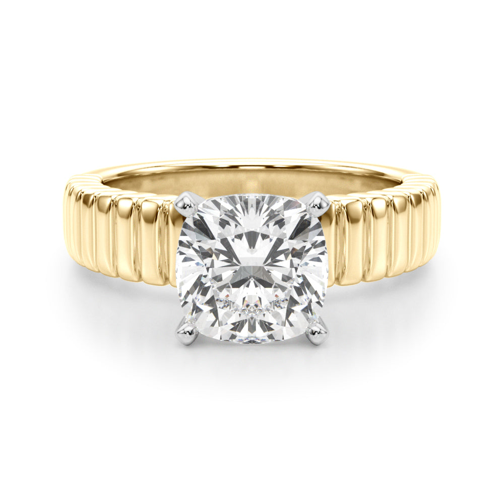 Exquisite Solitaire Round Diamond Engagement Ring in 10K/14K gold and platinum with certified lab-grown or natural diamonds