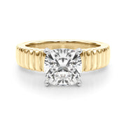 Exquisite Solitaire Round Diamond Engagement Ring in 10K/14K gold and platinum with certified lab-grown or natural diamonds