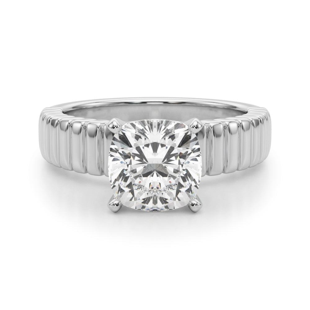 Exquisite Solitaire Round Diamond Engagement Ring in 10K/14K gold and platinum with certified lab-grown or natural diamonds