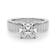 Exquisite Solitaire Round Diamond Engagement Ring in 10K/14K gold and platinum with certified lab-grown or natural diamonds