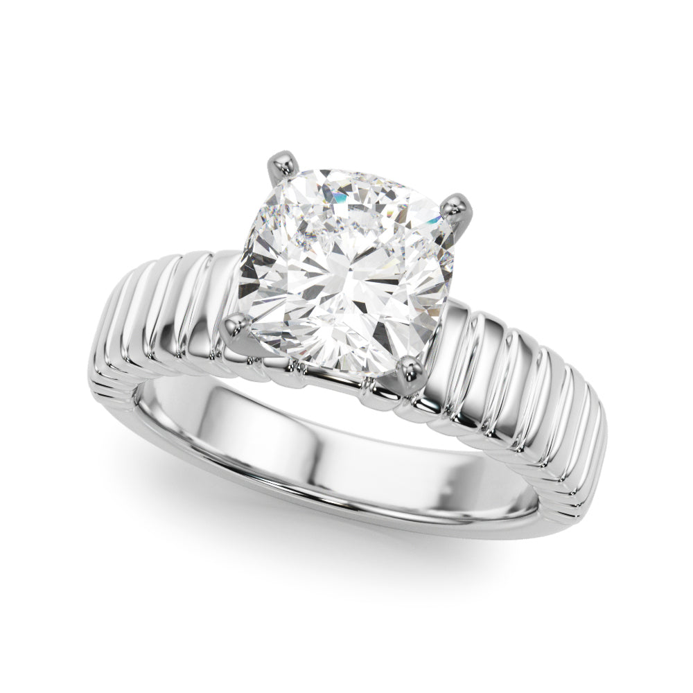 Exquisite Solitaire Round Diamond Engagement Ring in 10K/14K gold and platinum with certified lab-grown or natural diamonds