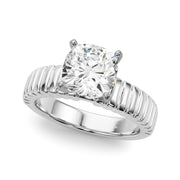 Exquisite Solitaire Round Diamond Engagement Ring in 10K/14K gold and platinum with certified lab-grown or natural diamonds