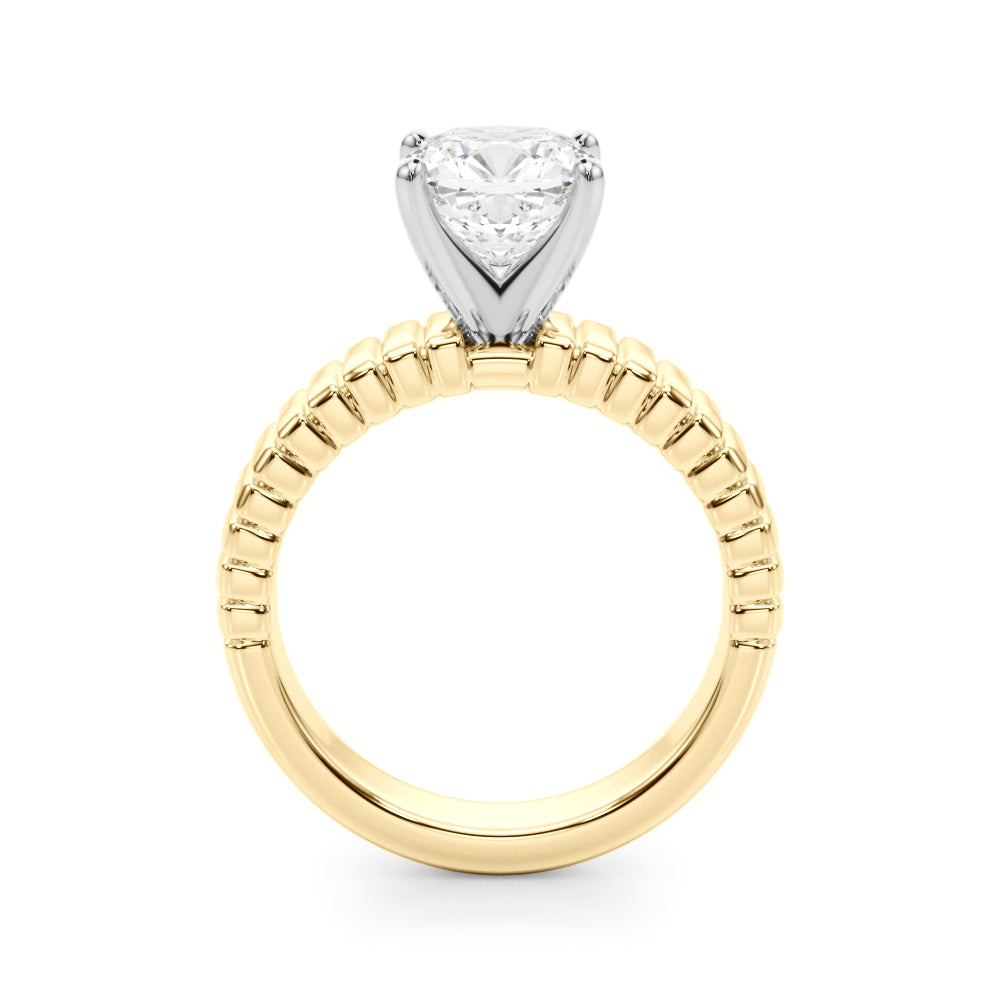 Exquisite Solitaire Round Diamond Engagement Ring in 10K/14K gold and platinum with certified lab-grown or natural diamonds