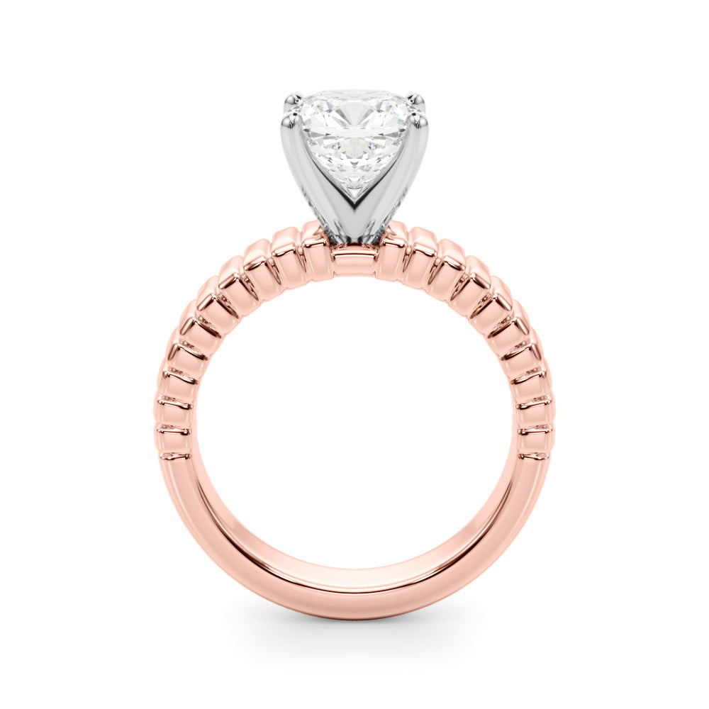 Exquisite Solitaire Round Diamond Engagement Ring in 10K/14K gold and platinum with certified lab-grown or natural diamonds