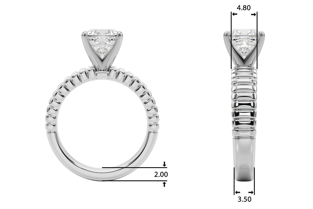 Exquisite Solitaire Round Diamond Engagement Ring in 10K/14K gold and platinum with certified lab-grown or natural diamonds