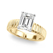 Exquisite Solitaire Round Diamond Engagement Ring in 10K/14K gold and platinum with certified lab-grown or natural diamonds