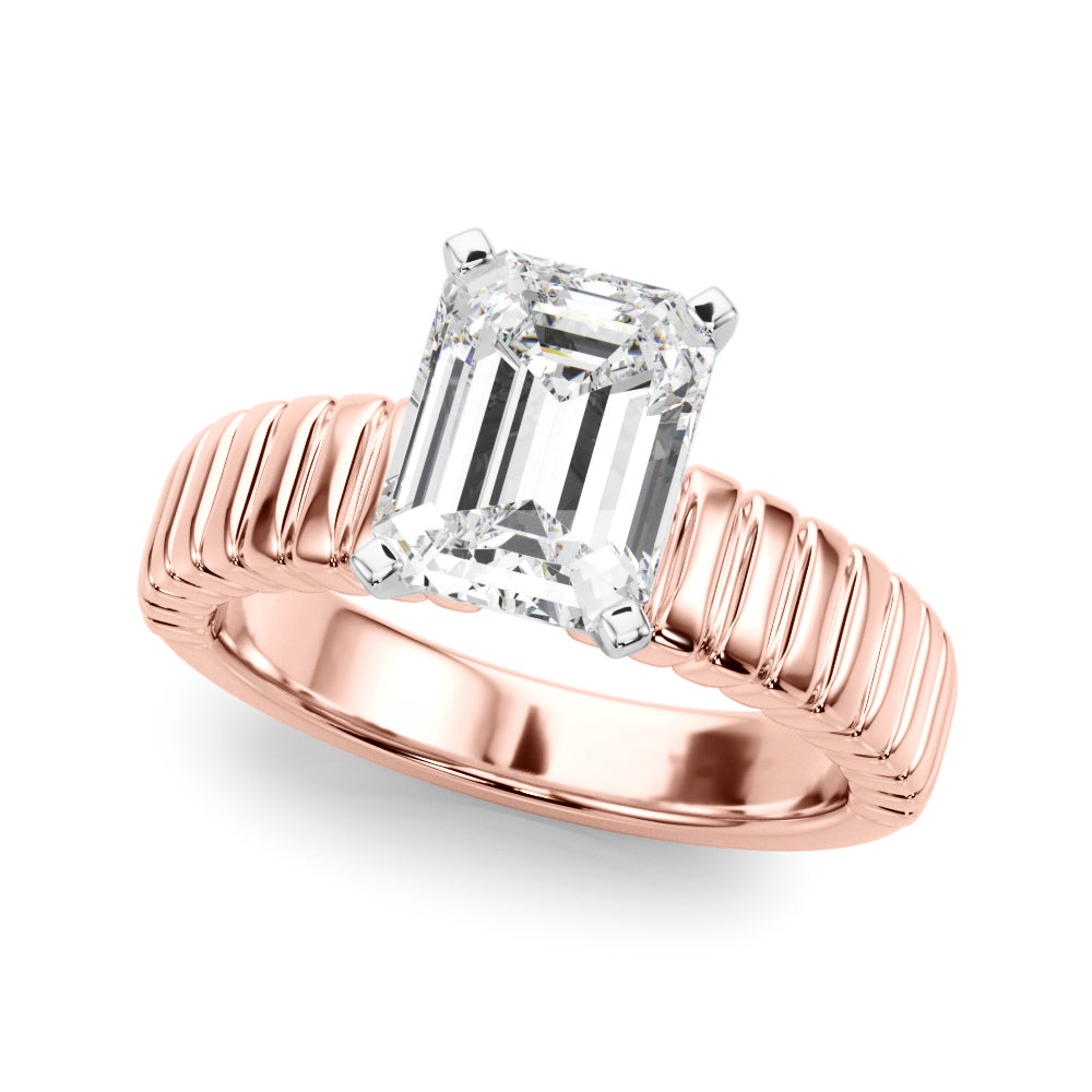 Exquisite Solitaire Round Diamond Engagement Ring in 10K/14K gold and platinum with certified lab-grown or natural diamonds