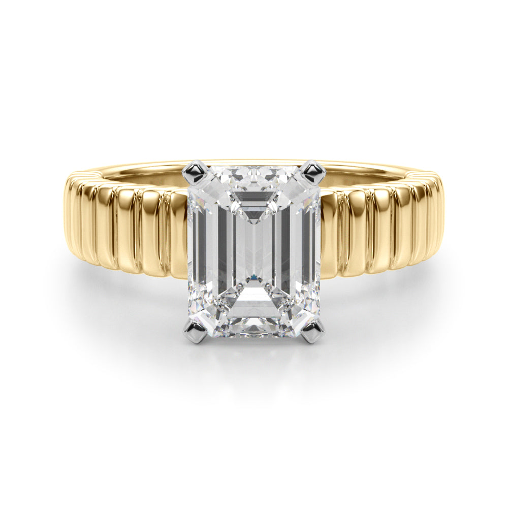 Exquisite Solitaire Round Diamond Engagement Ring in 10K/14K gold and platinum with certified lab-grown or natural diamonds