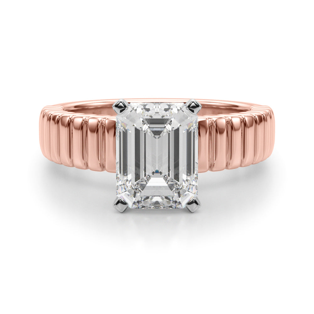 Exquisite Solitaire Round Diamond Engagement Ring in 10K/14K gold and platinum with certified lab-grown or natural diamonds