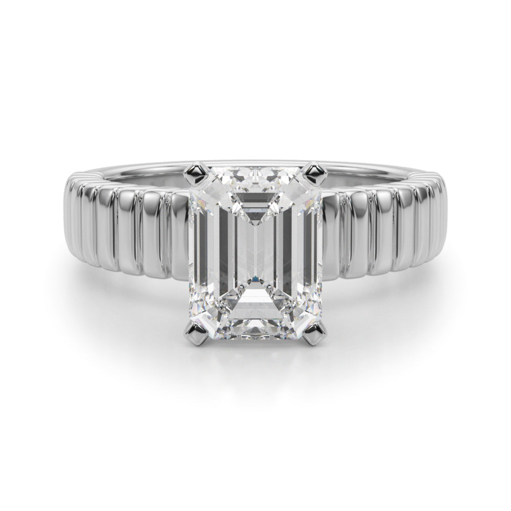 Exquisite Solitaire Round Diamond Engagement Ring in 10K/14K gold and platinum with certified lab-grown or natural diamonds