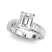Exquisite Solitaire Round Diamond Engagement Ring in 10K/14K gold and platinum with certified lab-grown or natural diamonds