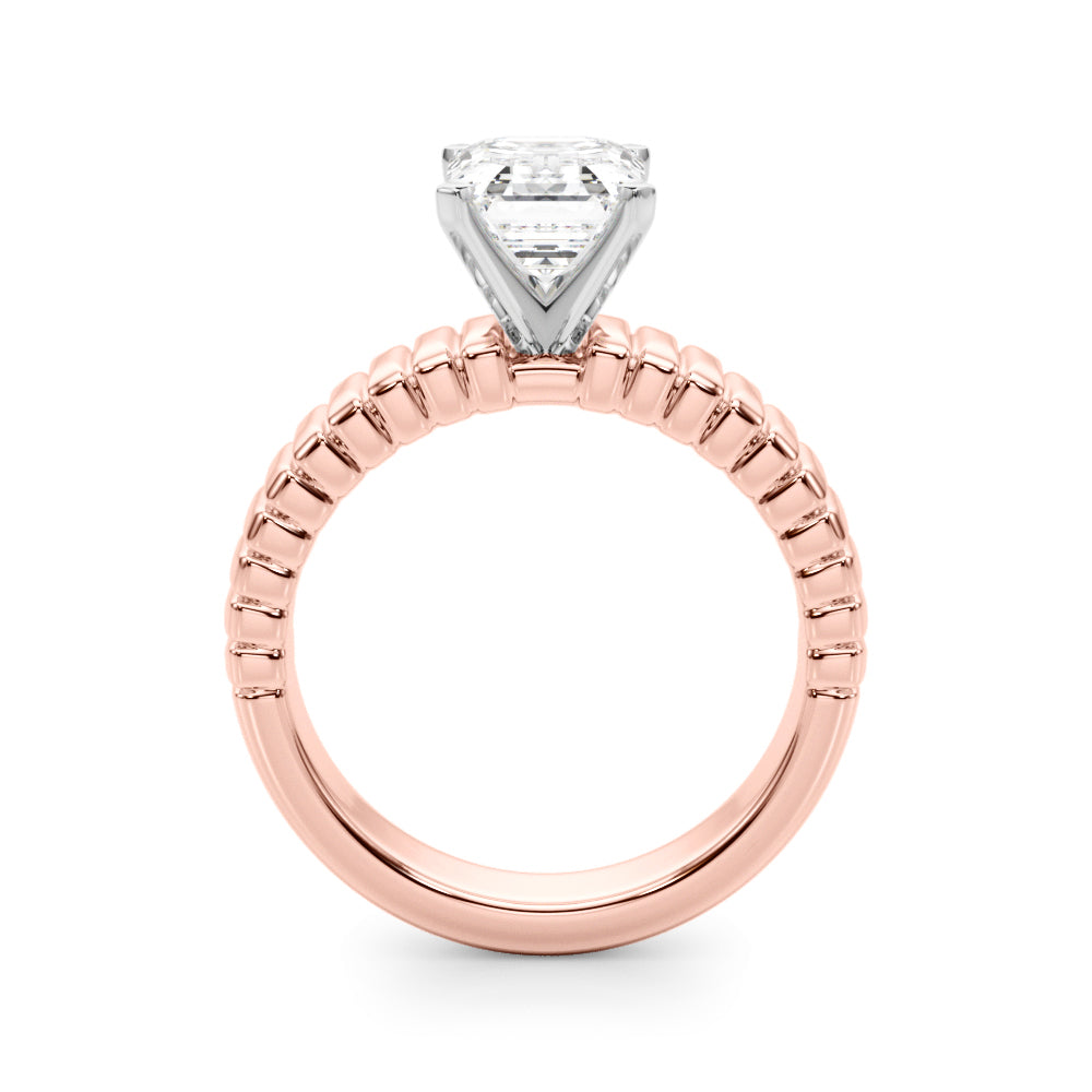 Exquisite Solitaire Round Diamond Engagement Ring in 10K/14K gold and platinum with certified lab-grown or natural diamonds