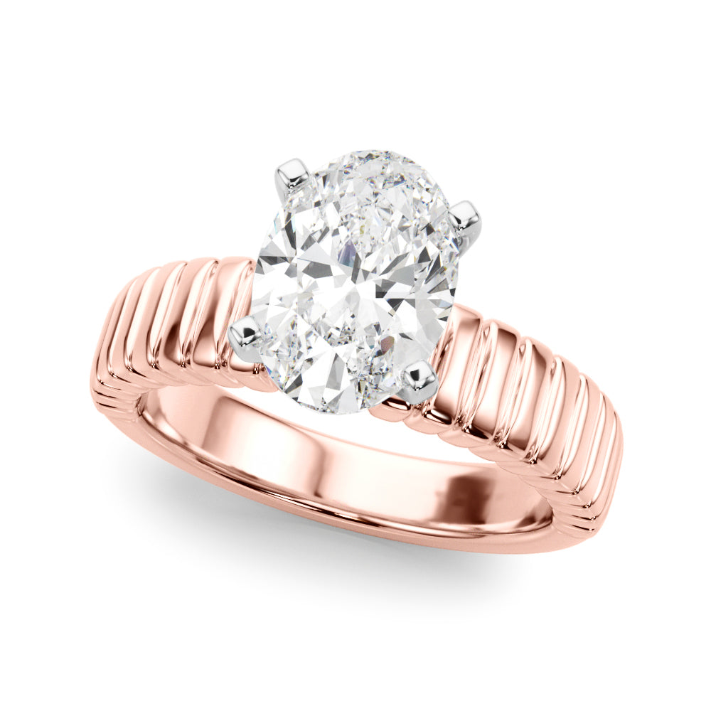 Exquisite Solitaire Round Diamond Engagement Ring in 10K/14K gold and platinum with certified lab-grown or natural diamonds