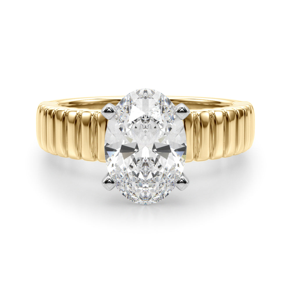 Exquisite Solitaire Round Diamond Engagement Ring in 10K/14K gold and platinum with certified lab-grown or natural diamonds