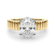Exquisite Solitaire Round Diamond Engagement Ring in 10K/14K gold and platinum with certified lab-grown or natural diamonds
