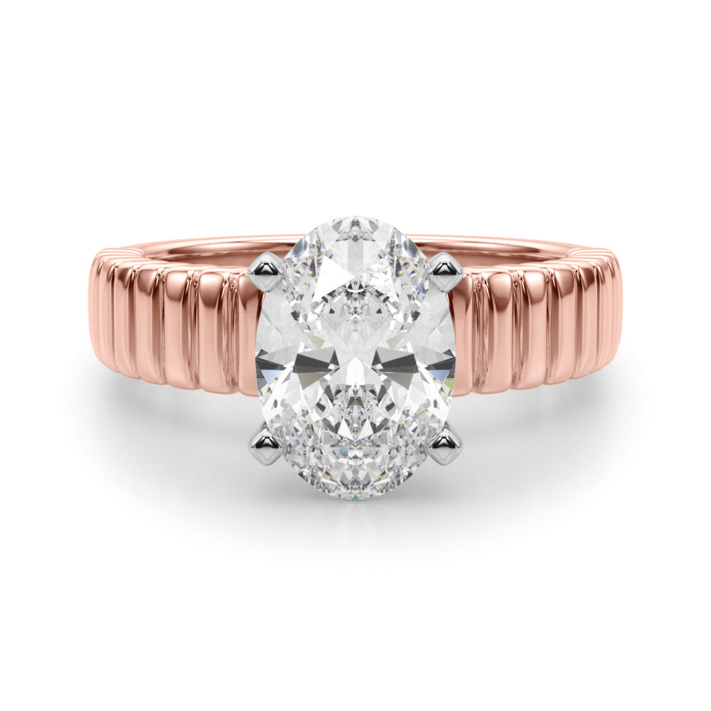 Exquisite Solitaire Round Diamond Engagement Ring in 10K/14K gold and platinum with certified lab-grown or natural diamonds