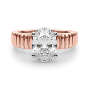 Exquisite Solitaire Round Diamond Engagement Ring in 10K/14K gold and platinum with certified lab-grown or natural diamonds