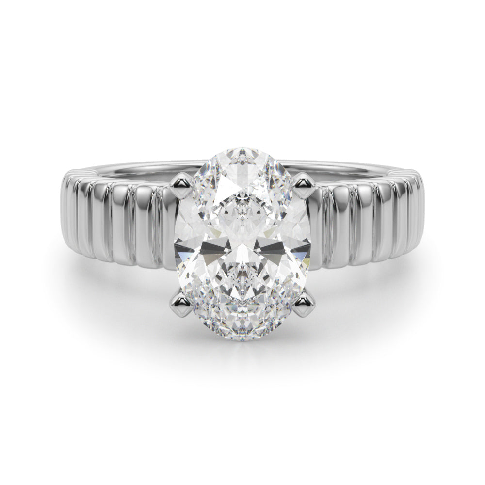 Exquisite Solitaire Round Diamond Engagement Ring in 10K/14K gold and platinum with certified lab-grown or natural diamonds