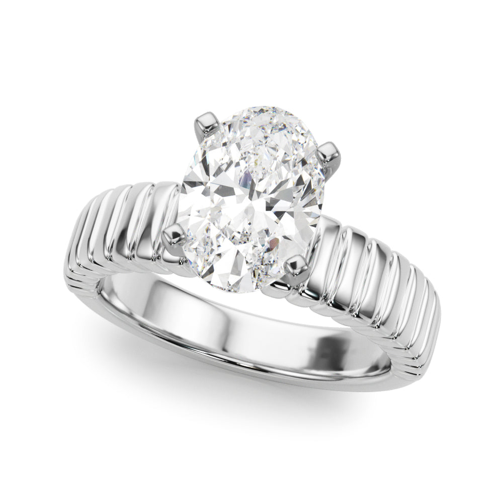 Exquisite Solitaire Round Diamond Engagement Ring in 10K/14K gold and platinum with certified lab-grown or natural diamonds