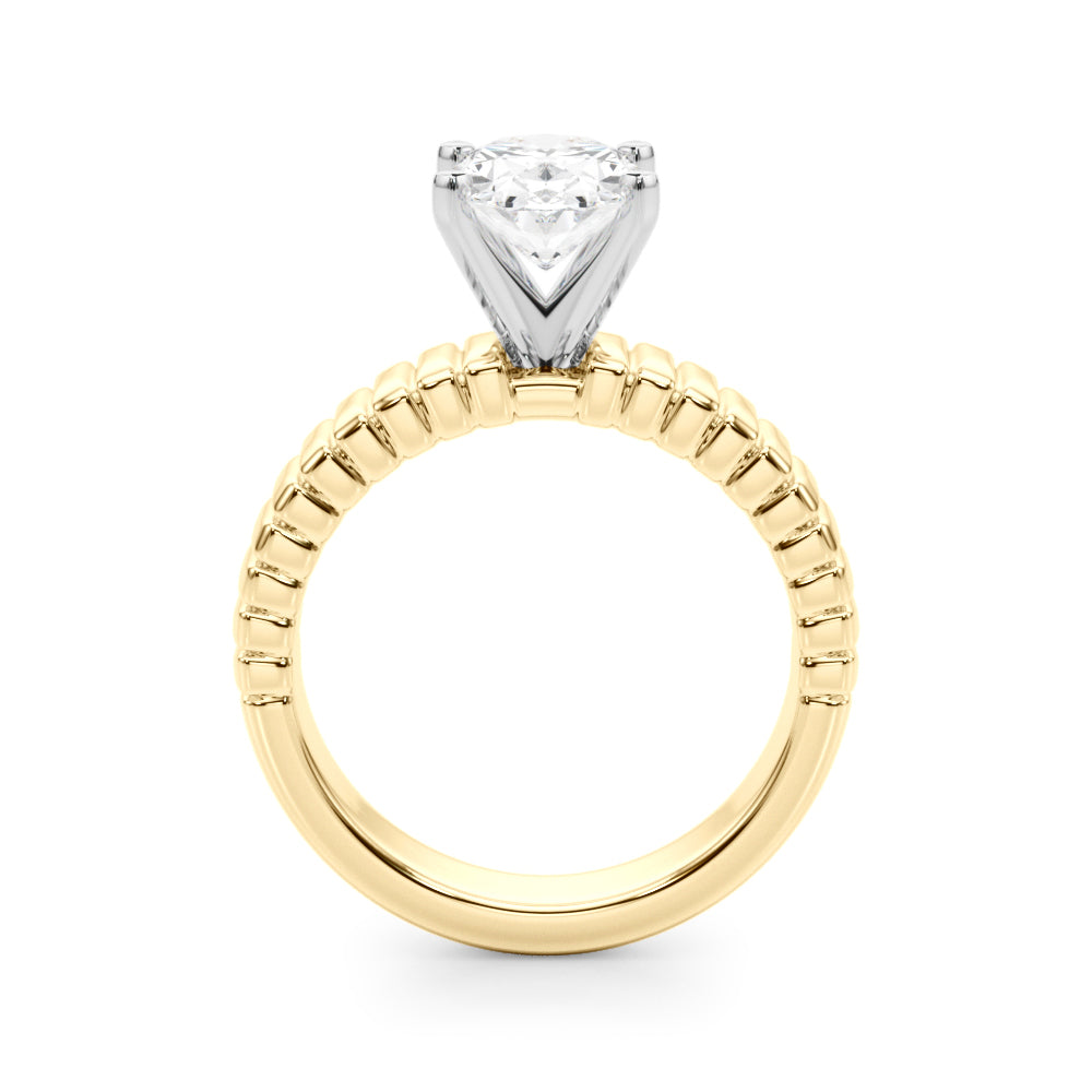 Exquisite Solitaire Round Diamond Engagement Ring in 10K/14K gold and platinum with certified lab-grown or natural diamonds