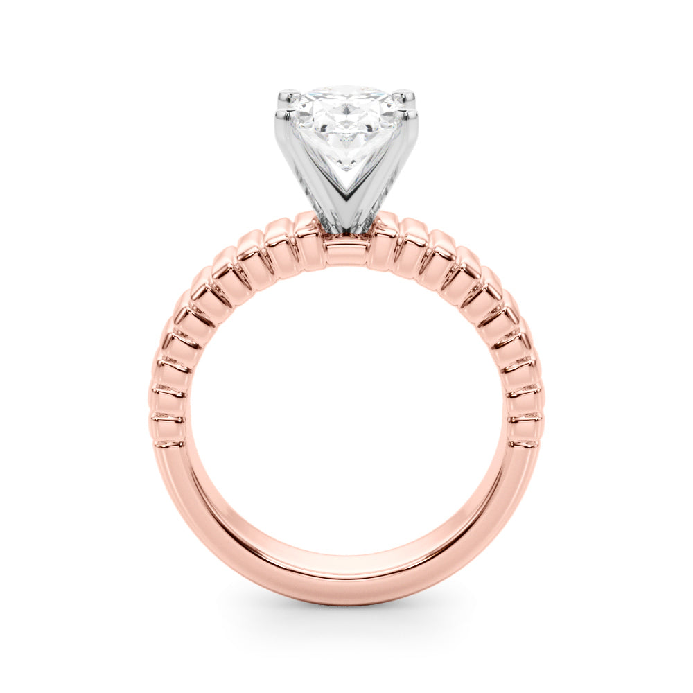 Exquisite Solitaire Round Diamond Engagement Ring in 10K/14K gold and platinum with certified lab-grown or natural diamonds