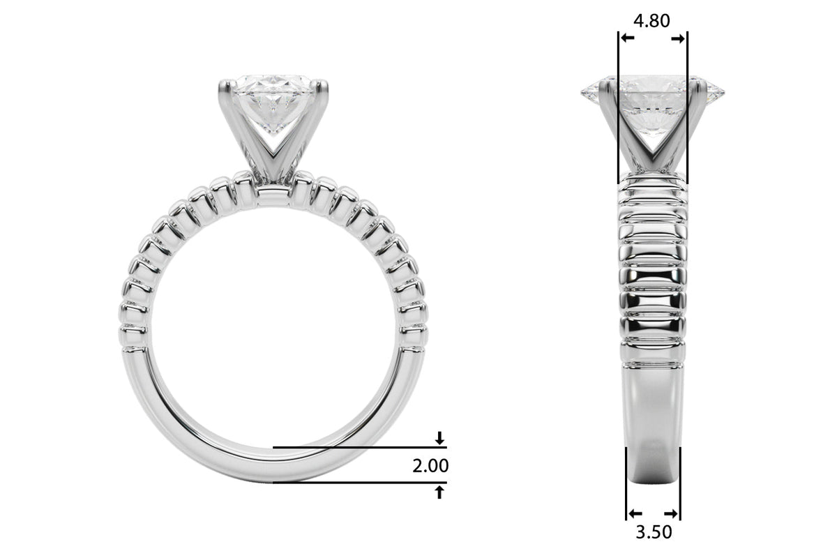 Exquisite Solitaire Round Diamond Engagement Ring in 10K/14K gold and platinum with certified lab-grown or natural diamonds
