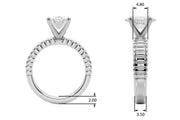 Exquisite Solitaire Round Diamond Engagement Ring in 10K/14K gold and platinum with certified lab-grown or natural diamonds