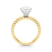 Exquisite Solitaire Round Diamond Engagement Ring in 10K/14K gold and platinum with certified lab-grown or natural diamonds