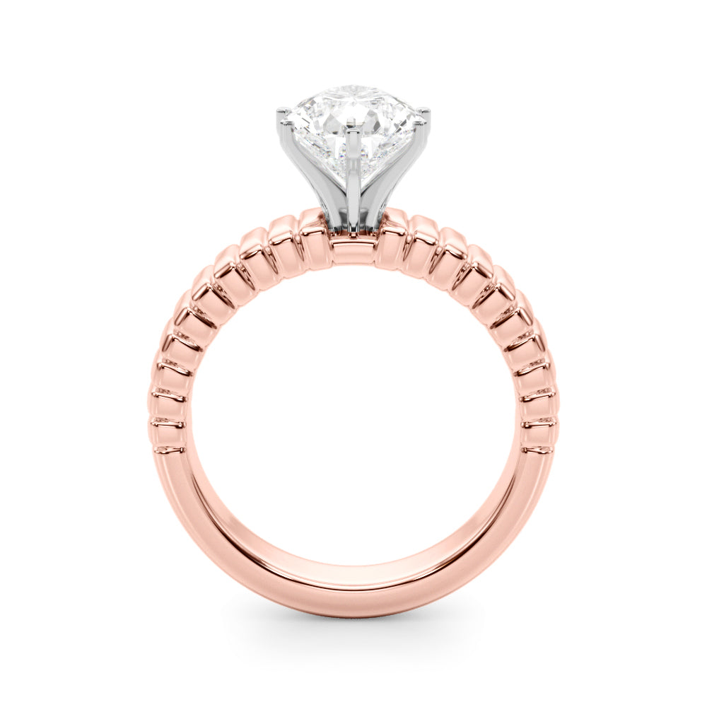 Exquisite Solitaire Round Diamond Engagement Ring in 10K/14K gold and platinum with certified lab-grown or natural diamonds