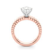 Exquisite Solitaire Round Diamond Engagement Ring in 10K/14K gold and platinum with certified lab-grown or natural diamonds