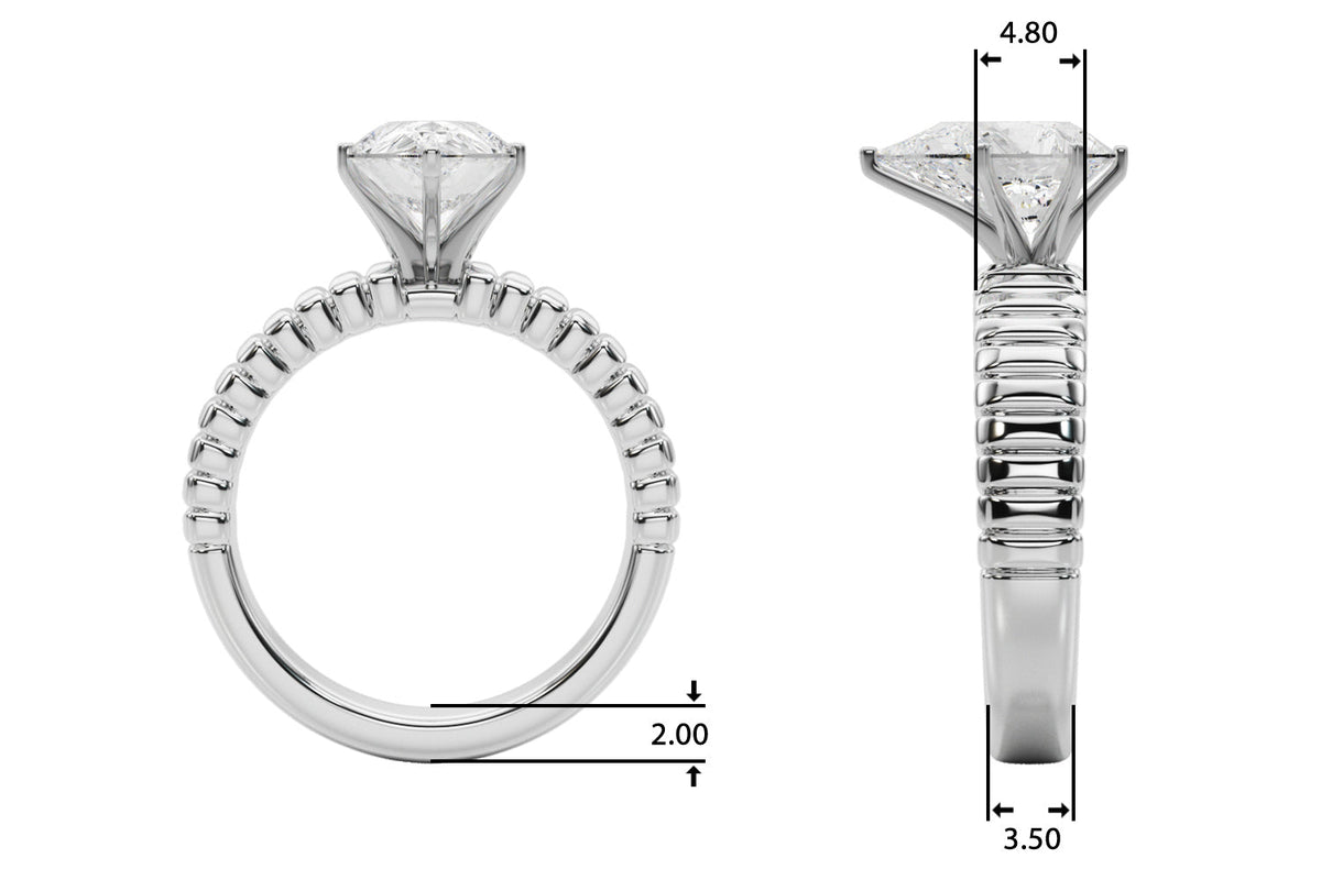 Exquisite Solitaire Round Diamond Engagement Ring in 10K/14K gold and platinum with certified lab-grown or natural diamonds