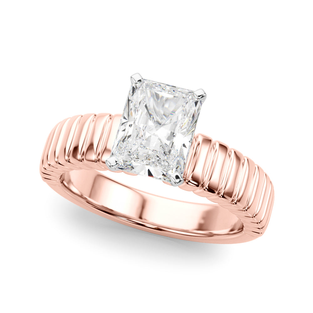 Exquisite Solitaire Round Diamond Engagement Ring in 10K/14K gold and platinum with certified lab-grown or natural diamonds