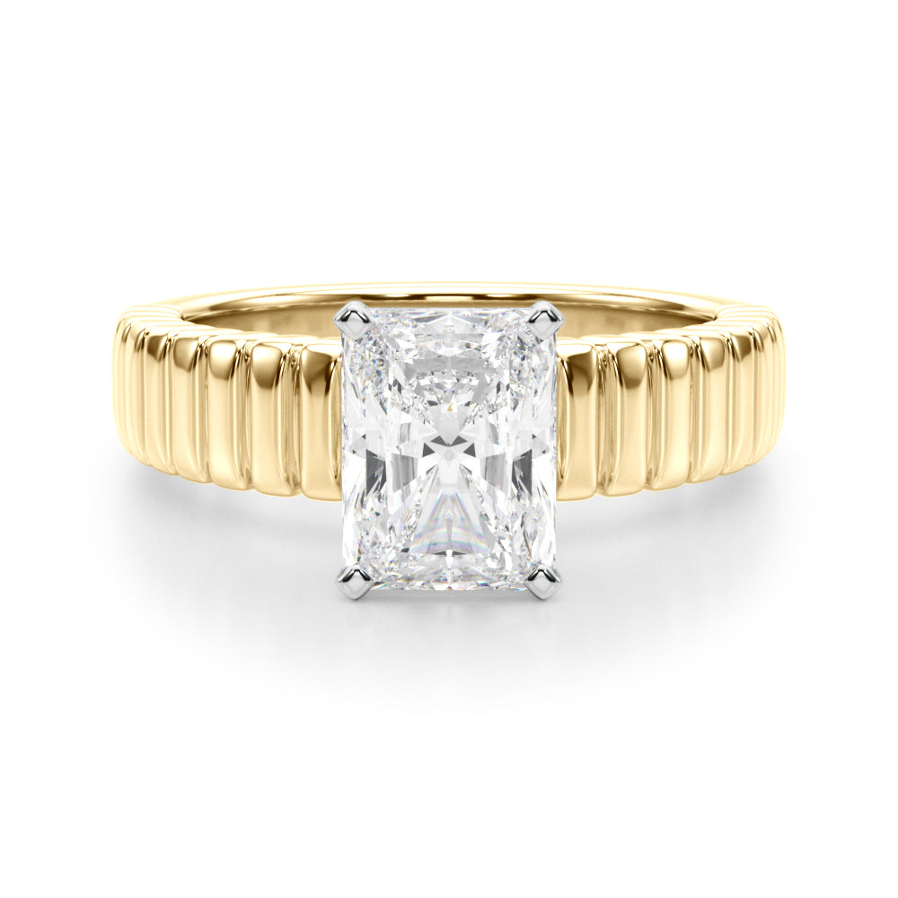 Exquisite Solitaire Round Diamond Engagement Ring in 10K/14K gold and platinum with certified lab-grown or natural diamonds