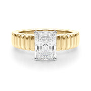 Exquisite Solitaire Round Diamond Engagement Ring in 10K/14K gold and platinum with certified lab-grown or natural diamonds