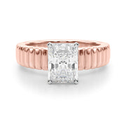 Exquisite Solitaire Round Diamond Engagement Ring in 10K/14K gold and platinum with certified lab-grown or natural diamonds