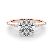 Sculpted Sidestone Marquise Diamond Engagement Ring â€” 10K/14K Gold & Platinum