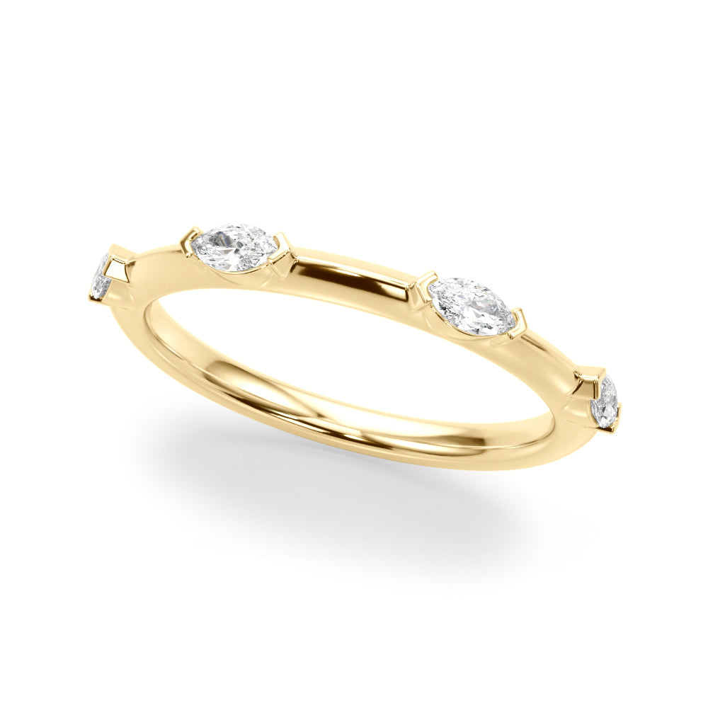 Marquise Half Eternity Ring in 10K/14K gold and platinum with certified lab-grown or natural diamonds